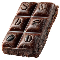 a chocolate bar on a pure transparent background, no shadows.