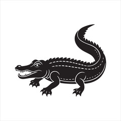 Fototapeta premium Nile crocodile silhouette vector