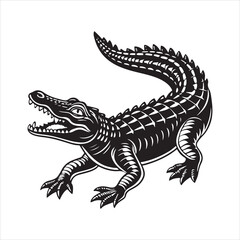 Fototapeta premium Nile crocodile silhouette vector