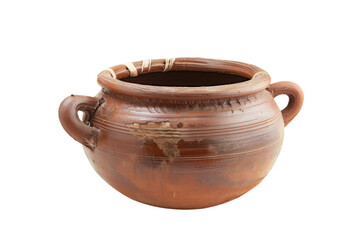 Traditional Clay Pot Isolated on White