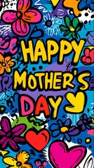 Mother’s Day Greeting Card Design with Childlike Drawing – Cute and Heartfelt Card