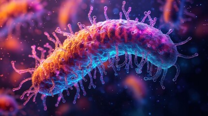 Close-up of a vibrant microbe