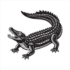 Fototapeta premium Nile crocodile silhouette vector