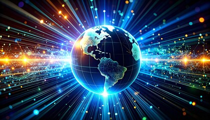 Fototapeta premium Instant data delivery empowers decision-making. 