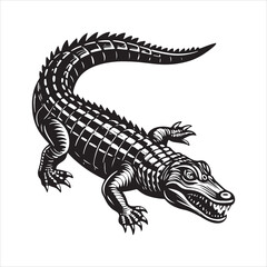 Fototapeta premium Nile crocodile silhouette vector