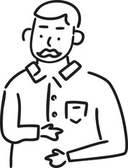 A man examines a hand-drawn diagram with concerned expression.