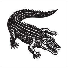 Fototapeta premium Nile crocodile silhouette vector