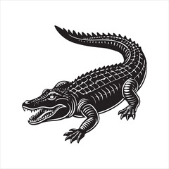 Obraz premium Nile crocodile silhouette vector