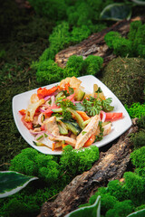 Fresh salad with dressing for lunch