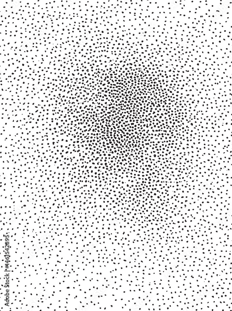 Aufkleber a dense array of small dark dots creates a central focal point within a vast expanse of white.