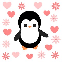 penguin with heart