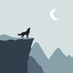 Wolf Howling at the Moon