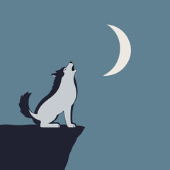Wolf Howling at the Moon