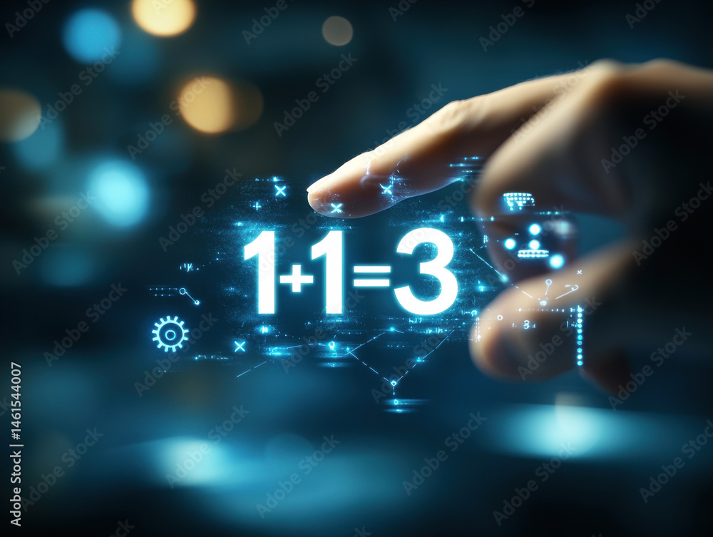Aufkleber visual representation of digital calculation demonstrating the concept of illogical equations in a f