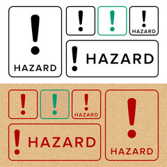 Danger, Warning, Caution. Hazard Signs and Symbols. Vector Icons