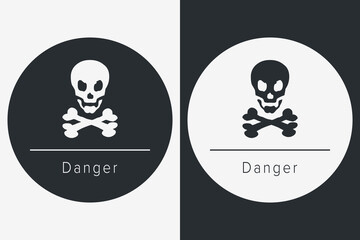 Fototapeta premium Danger, Warning, Caution. Hazard Signs and Symbols. Vector Icons