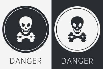 Fototapeta premium Danger, Warning, Caution. Hazard Signs and Symbols. Vector Icons