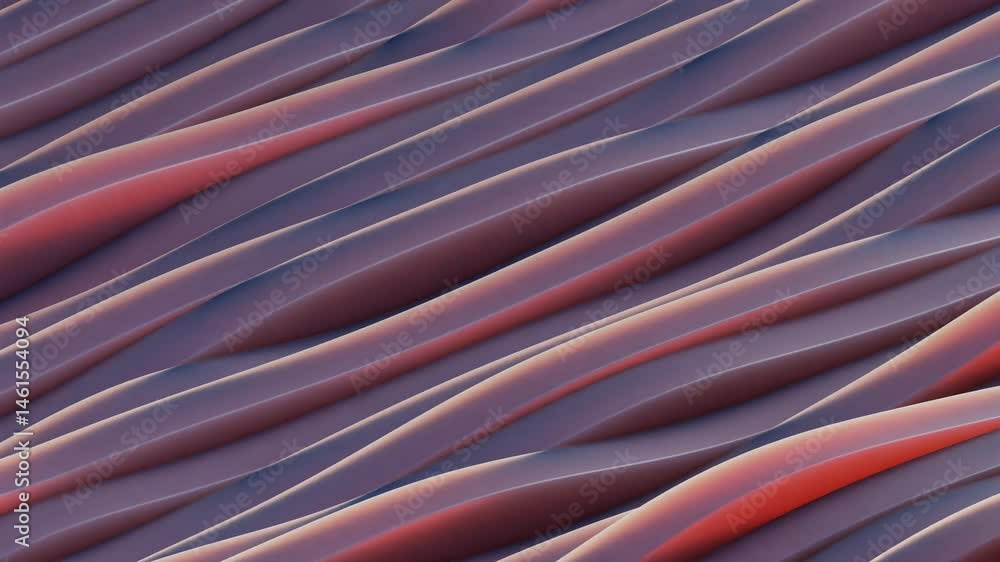 Poster 3d rendering slow motion abstract wave animation background