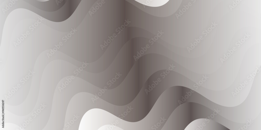 Poster abstract white background with wavy curve smooth soft lines creating a layered effect and subtle sha