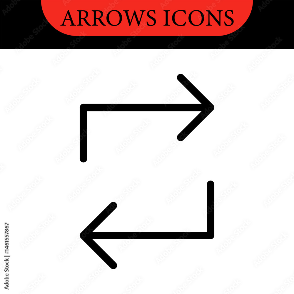 Poster arrows big black set of web icons in line style. arrow collection signs for web and mobile app. arro