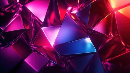 Abstract Geometric Shapes: A Symphony of Crimson and Cobalt