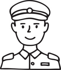 Obraz premium A young man wears a military hat and uniform.