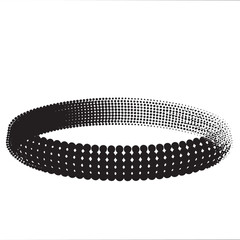 A stylized abstract bracelet composed of small black dots and a gradual gradient transition.