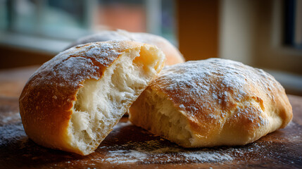 A Close Up Of A Bread Roll Sitting On A Table (AI Image)