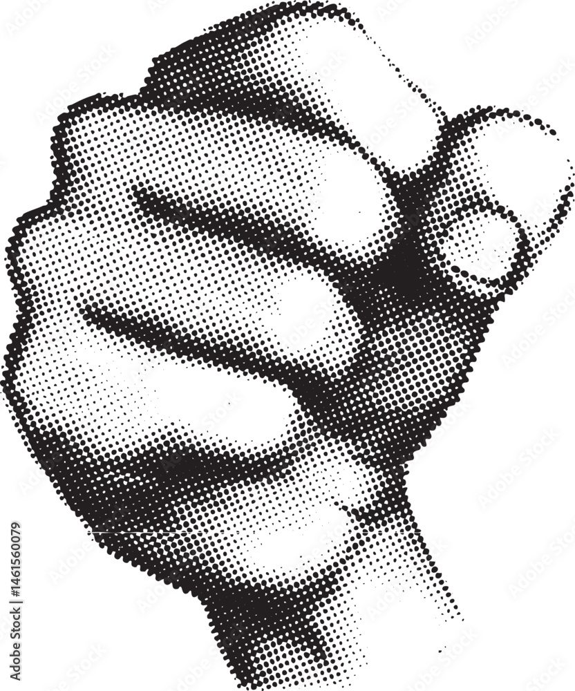 Poster a hand gestures emphatically towards the viewer.