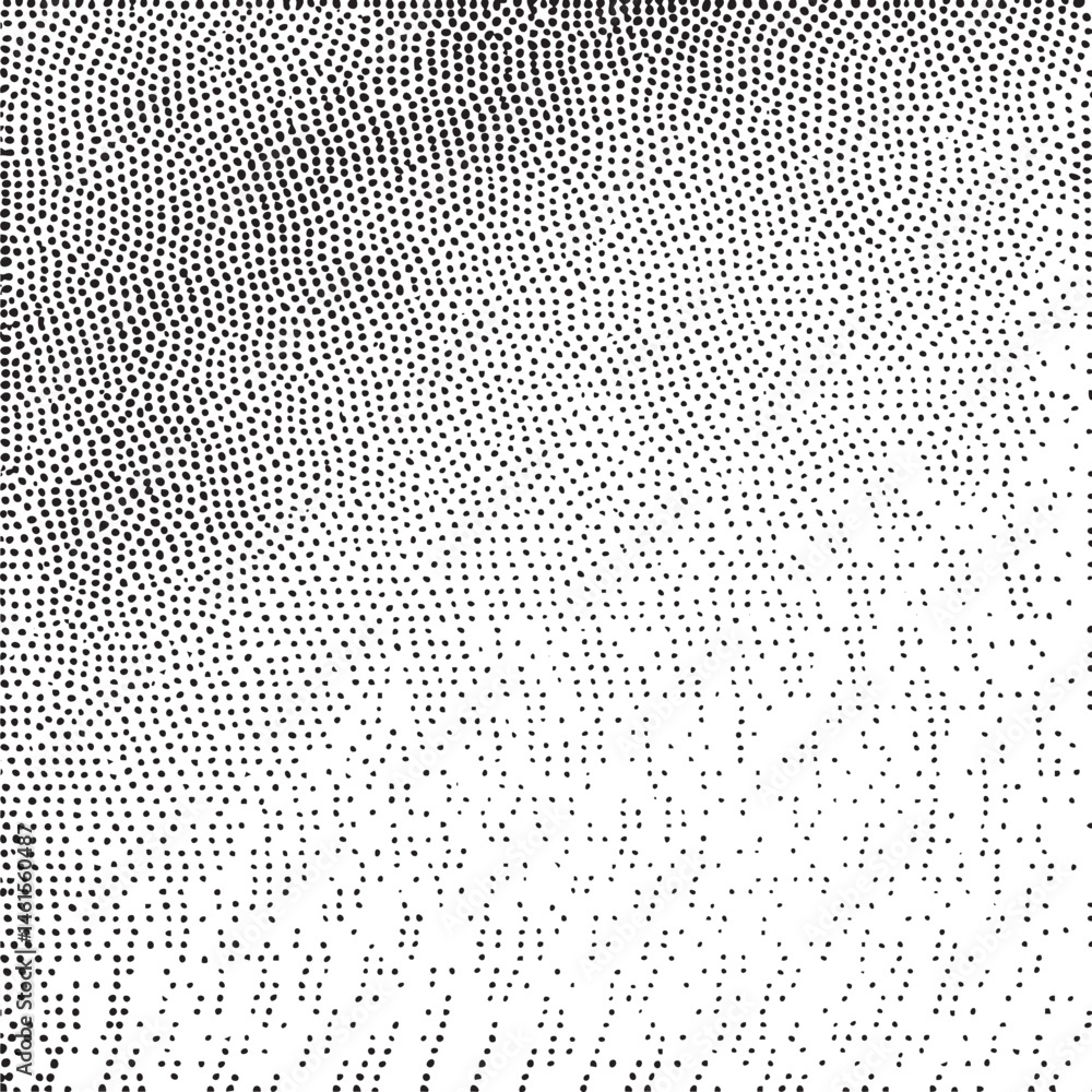 Poster a grayscale transitions from dark to light displaying a dense array of small dots.