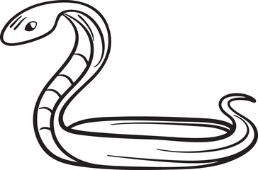 Fototapeta premium A playful cartoon snake curves gracefully across a white background.