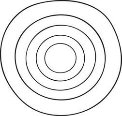 Naklejka premium A white circle is centered within a larger black circle with concentric gray circles radiating outward.