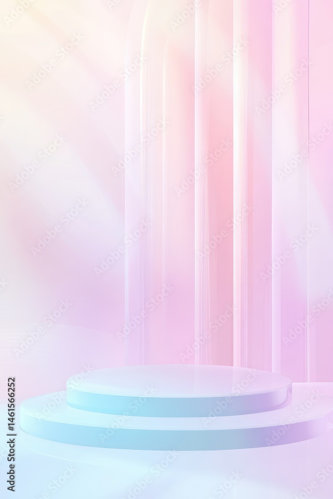 Poster platform with pastel color abstract background