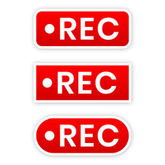 Record video element rec button png file transparent background vector illustration for broadcast element red