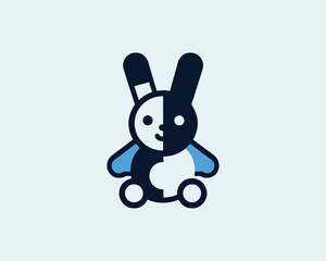 Playful bunny cartoon logo icon for children’s brands