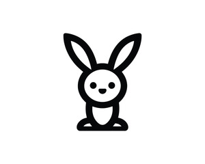 Flat style bunny cartoon icon for kids brand logos