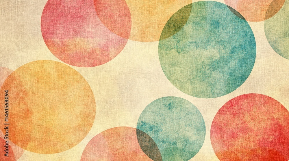 Poster a vintage-style bubble pattern with faded translucent circles on a textured paper background.