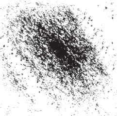 Fototapeta premium Dense black speckles spread across a white background.