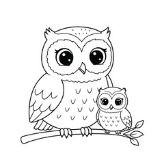 Nurturing Owls: A Heartwarming Parent-Child Embrace