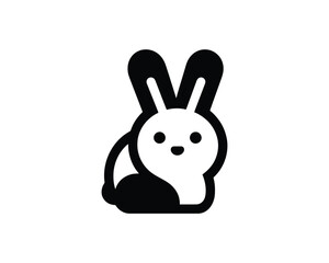 Modern bunny cartoon logo for playful kids brands