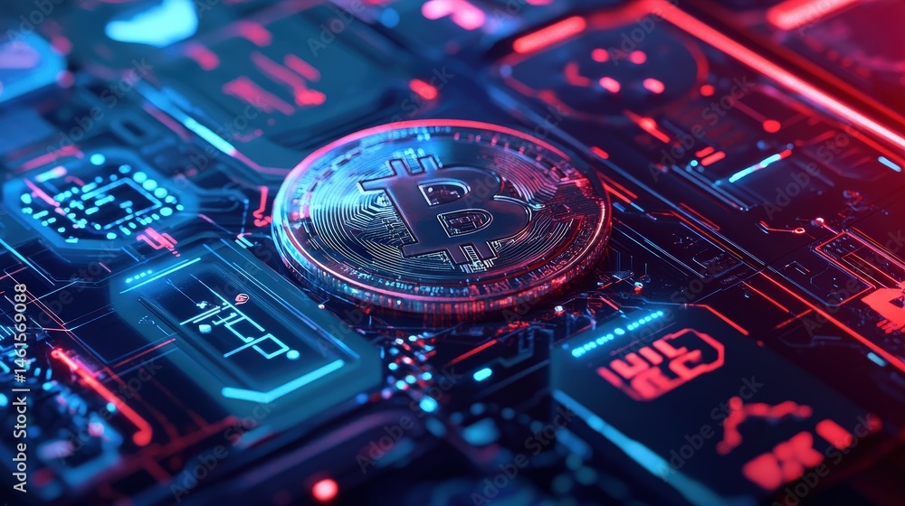 Aufkleber a visually stunning cryptocurrency payment page with digital coins and blockchain security features.