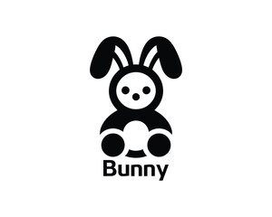 Playful kids brand logo featuring cute bunny cartoon