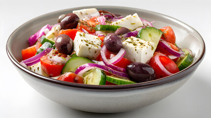A Bowl Of A Salad With Tomatoes, Cucumbers, And Onions (AI Image)