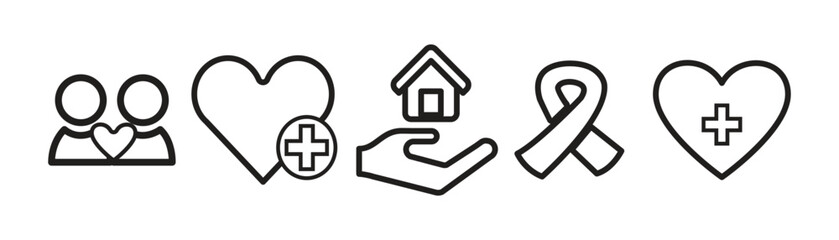 Business icon set. Vector illustration in modern thin line style of business and finance icon.