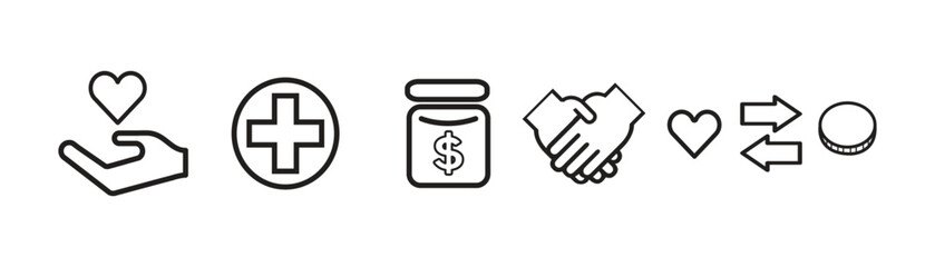 Business icon set. Vector illustration in modern thin line style of business and finance icon.