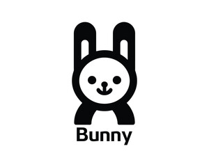 Modern bunny logo for children’s brands in flat style