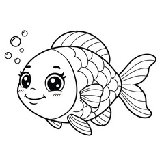 Whimsical Happy Fish Illustration