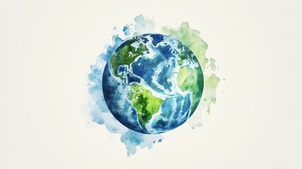 Earth icon with soft blue and green tones blending together