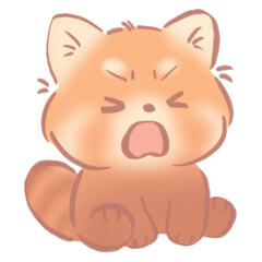 Yawning Red Panda Chibi