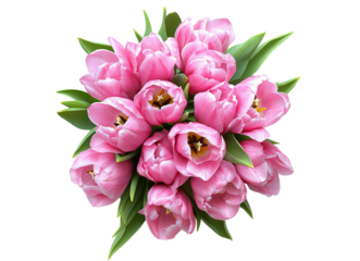 Bouquet pink tulips